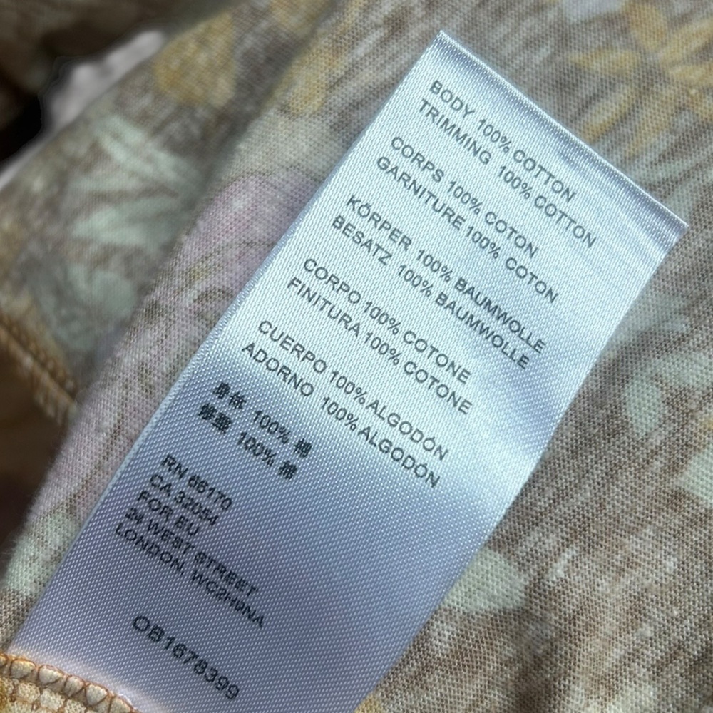 Free People Bali Moroccan Flowers Tunic Brown Yellow Size Medium Cotton - Picture 7 of 8